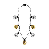 LED New Years Disco Ball Necklaces Retail Display